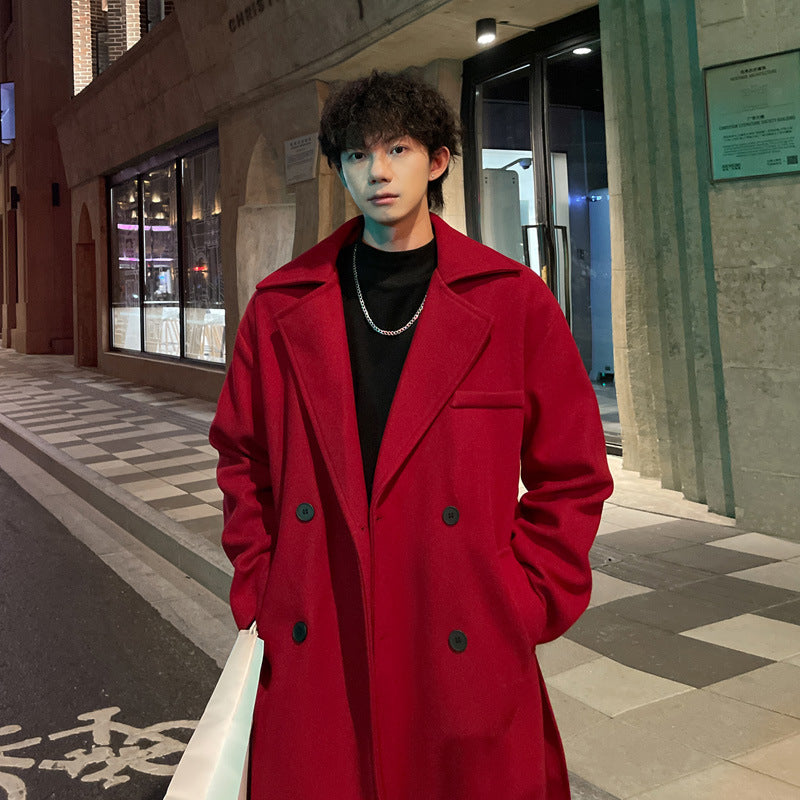 AutumnWinter Loose Wool Coat For Men
